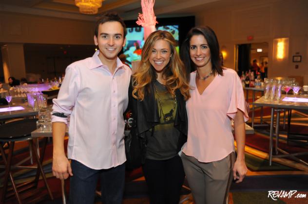 94.7 Fresh FM's Tommy McFLY and Kelly Collis flank recording artist Rachel Platten.